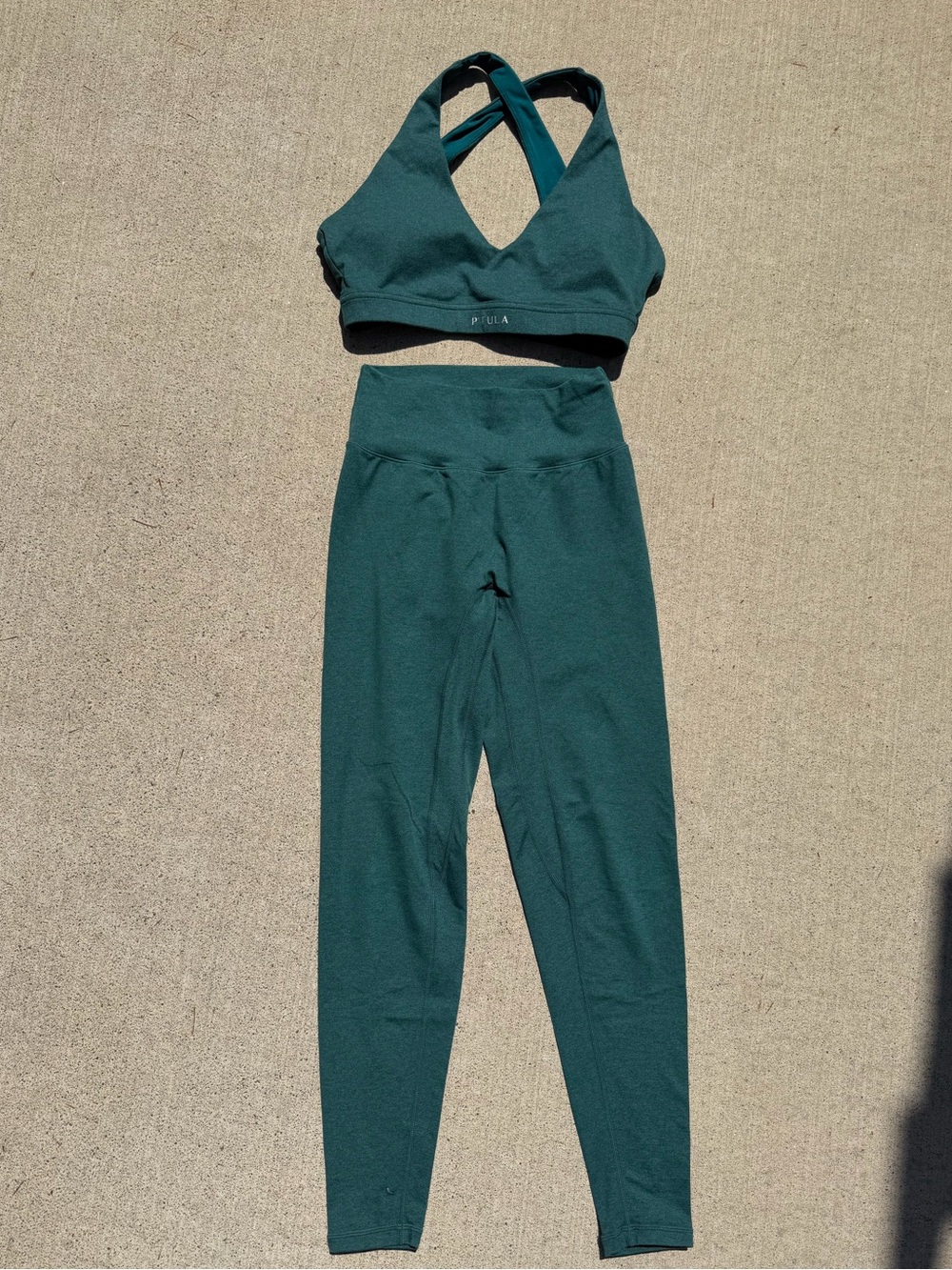 P’tula Deep Teal Seamless Sports Bra & High-Waist Leggings Set